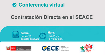 Conferencia virtual gratuita "Contratación Directa en el SEACE" del OECE