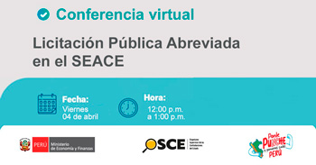 Conferencia online gratis "Licitación Pública Abreviada en el SEACE" del OSCE