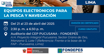 Curso presencial gratuito "Equipos Electrónicos para la Pescar y Navegación" de FONDEPES