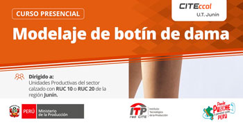 Curso presencial gratis "Modelaje de botín de dama" de CITEccal Lima