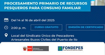 Curso presencial gratuito "Procesamiento primario de recursos pesqueros para consumo familiar" de FONDEPES