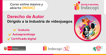 Curso online gratis con certificado sobre "Derecho de Autor dirigido a la Industria de videojuegos" 