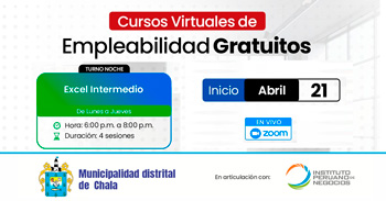 Curso virtual gratuito "Excel intermedio" de la Municipalidad de Chala