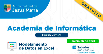 Curso virtual gratuito "Modelamiento de datos en Excel" de la Municipalidad de Jesús María