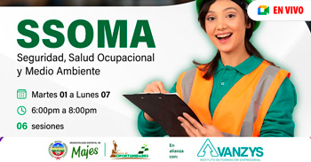 Cursos gratis online "SSOMA (Seguridad Salud Ocupacional y Medio Ambiente)" de la Municipalidad de Majes