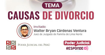 Evento online gratis "Causas de divorcio" del Poder Judicial del Perú