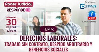  Evento online gratis "Derechos laborales: trabajo sin contrato, despido arbitrario y beneficios sociales"