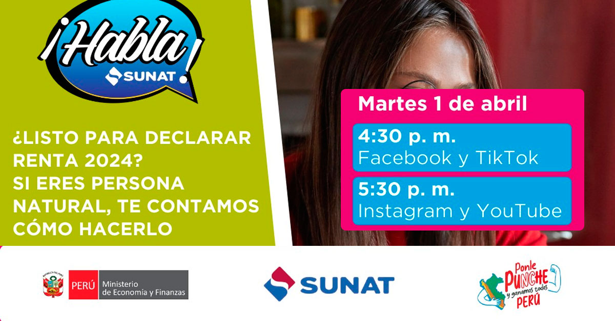 Evento online gratis ¿Listo para declarar renta 2024? Si eres persona natural, te contamos cómo hacerlo de la SUNAT