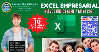 Curso online gratuito "Excel Empresarial" de Educa Perú sistemas