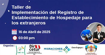 Taller presencial "Implementación del Registro de Establecimiento de Hospedaje para los extranjeros" 