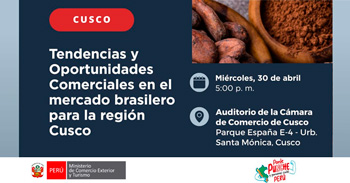 Taller presencial "Tendencias y Oportunidades Comerciales en el mercado brasilero para la región Cusco" 
