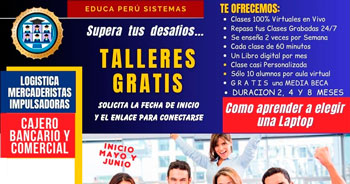 Talleres gratis online de Educa Perú sistemas 