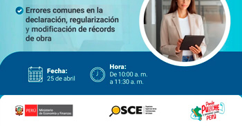 Webinar gratuito Errores comunes en la declaración, regularización y modificación de récords de obra del OSCE