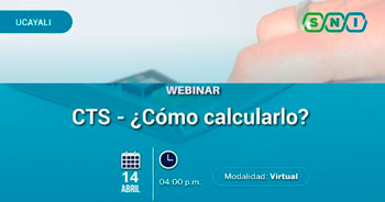 Webinar  online gratis "CTS: ¿Cómo calcularlo?" de la SNI