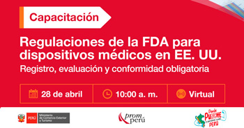 Webinar online gratis "Regulaciones de registro, evaluación y conformidad en EE.UU." de Promperú