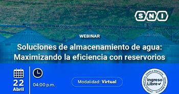 Webinar  online gratis Soluciones de almacenamiento de agua: Maximizando la eficiencia con reservorios y tanques