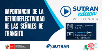 Webinar online "Importancia de la retroreflectividad en las señales de tránsito"  de la SUTRAN