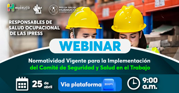 Webinar online "Normatividad Vigente para la Implementación del Comité de Seguridad y Salud en el Trabajo"