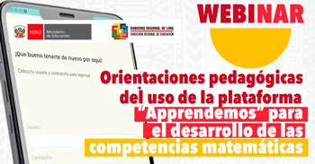 Webinar online Orientaciones pedagógicas del uso de la plataforma "Aprendemos" 