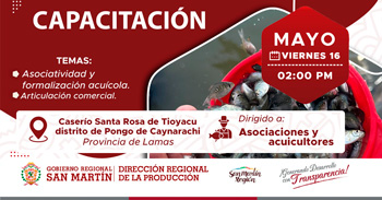  Capacitación presencial "Asociatividad y formalización acuícola y articulación comercial" 