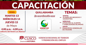  Capacitación presencial "Planes de negocio y marketing, atención al cliente, habilidades blandas y otro"