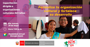 Capacitación online "Formaliza tu organización cultural y fortalece su desarrollo" 