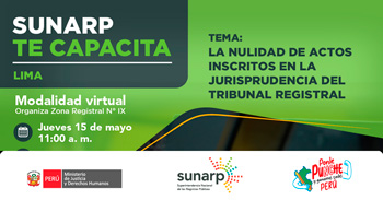  Capacitación virtual gratuita "La jurisprudencia del tribunal registral" de la SUNARP