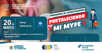 Capacitación online gratis "Ahorra hoy, descansa mañana, tu yo del futuro te agradecerá - ONP"