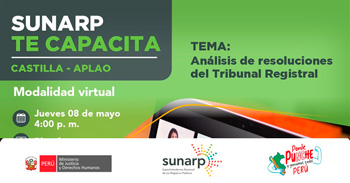  Capacitación virtual gratuito "Análisis de resoluciones del Tribunal Registral." de la SUNARP