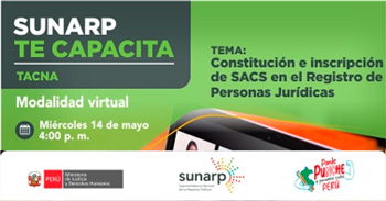  Capacitación virtual gratuito "Constitución e inscripción de SACS en el registro de personas jurídicas"