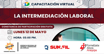  Capacitación online gratis "La intermediación laboral" de la Gerencia Regional de Trabajo Arequipa