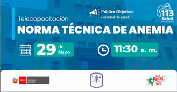  Capacitación online gratis "Norma técnica de anemia"  del  MINSA