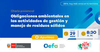 Charla presencial "Obligaciones ambientales en las actividades de gestión y manejo de residuos sólidos" 