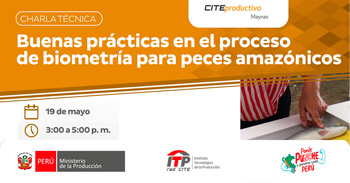   Charla virtual "Buenas prácticas en el proceso de biometría para peces amazónicos" de CITEproductivo Maynas