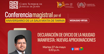  Conferencia online  "Declaración de oficio de la nulidad manifiesta: nuevas aproximaciones"