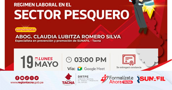  Conferencia virtual gratuita "Régimen Laboral en el Sector Pesquero" de la DRTPE Región Tacna