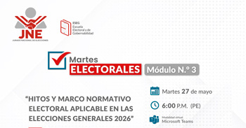  Conferencia online "Hitos y marco normativo electoral aplicable en las Elecciones Generales 2026" del JNE
