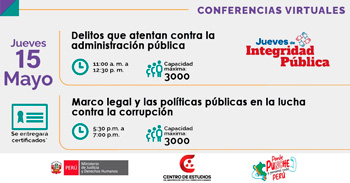  Conferencias online denominados "Jueves De Integridad Pública" del MINJUSDH