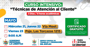  Curso semipresencial "Técnicas de Atención al Cliente" de la GRTPE La Libertad