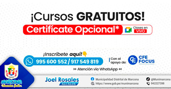  Cursos online gratis de la Municipalidad Distrital de Marcona