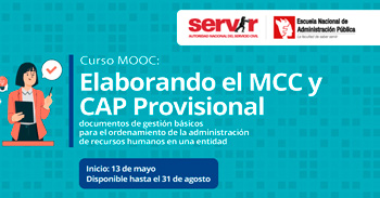  Curso virtual gratuito con certificado "Elaborando el MCC y CAP Provisional" del SERVIR