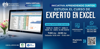  Curso online Gratis - "Experto en Excel" Municipalidad de Pueblo Libre
