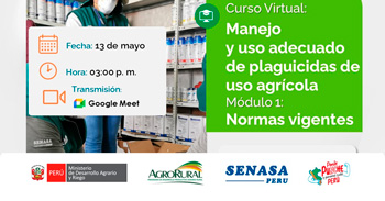  Curso online "Manejo y uso adecuado de plaguicidas de uso agrícola"  de Agro Rural