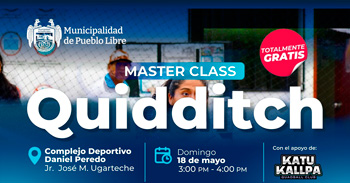  Evento presencial "Master Class gratuita de Quidditch" de la Municipalidad de Pueblo Libre