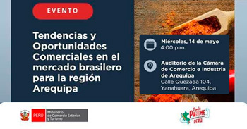  Evento presencial "Tendencias y Oportunidades Comerciales en el mercado brasilero para la región Arequipa" 