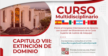 Evento online "Extinción de dominio" Corte Superior de Justicia de Arequipa
