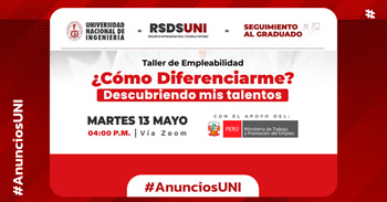  Taller online de Empleabilidad: "¿Cómo diferenciarme? Descubriendo mis talentos" de la UNI