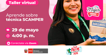 Taller online gratis "Aprende sobre técnica SCAMPER" del PRODUCE