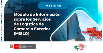  Webinar online gratis "Módulo de Información sobre los Servicios de Logística de Comercio Exterior (MISLO) "  