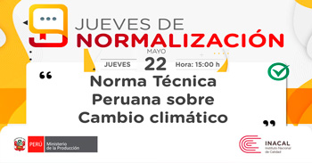  Webinar online Norma Técnica Peruana sobre Cambio Climático del INACAL